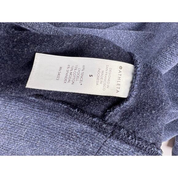 Athleta Sweatshirt Blue TENCEL Cotton Modal Spandex Pullover Relaxed Fit Cozy - Picture 10 of 11